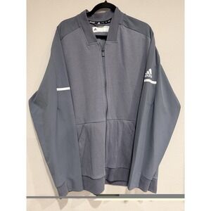 Adidas Team Warm-Up Jacket Mens‎ 2XL Climalite Full Zip Gray Mesh Logo